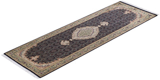 Traditional Mogul Blue Wool Runner 2' 7" x 8' 2" - Solo Rugs