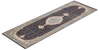 Traditional Mogul Black Wool Runner 2' 6" x 8' 1" - Solo Rugs