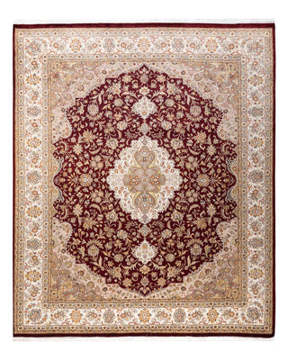 Traditional Mogul Red Wool Area Rug 8' 2" x 9' 6" - Solo Rugs
