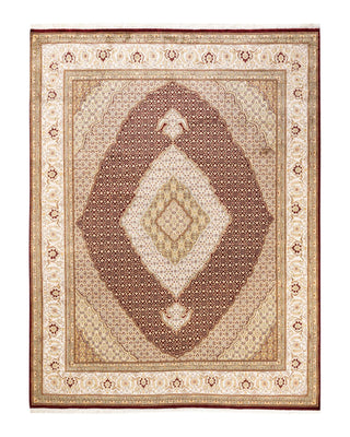 Traditional Mogul Orange Wool Area Rug 8' 2" x 10' 5" - Solo Rugs