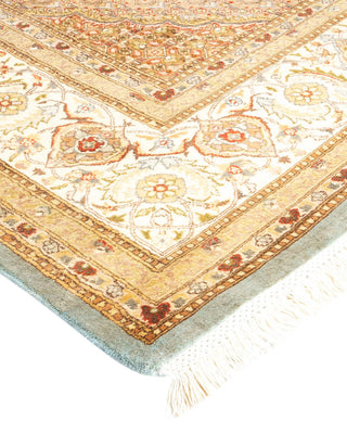 Traditional Mogul Light Blue Wool Area Rug 8' 2" x 10' 2" - Solo Rugs