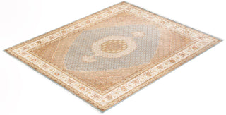 Traditional Mogul Light Blue Wool Area Rug 8' 2" x 10' 2" - Solo Rugs