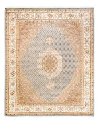 Traditional Mogul Light Blue Wool Area Rug 8' 2" x 10' 2" - Solo Rugs