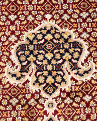 Traditional Mogul Red Wool Area Rug 8' 1" x 10' 1" - Solo Rugs