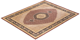 Traditional Mogul Red Wool Area Rug 8' 1" x 10' 1" - Solo Rugs