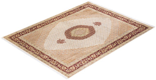 Traditional Mogul Ivory Wool Area Rug 8' 1" x 10' 5" - Solo Rugs