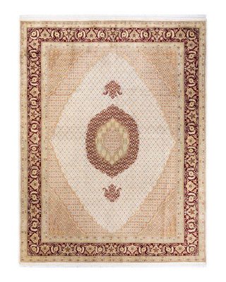 Traditional Mogul Ivory Wool Area Rug 8' 1" x 10' 5" - Solo Rugs