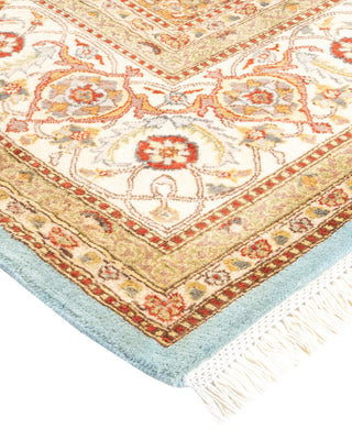 Traditional Mogul Light Blue Wool Area Rug 8' 1" x 10' 5" - Solo Rugs