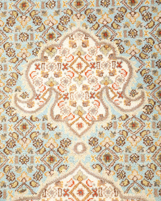 Traditional Mogul Light Blue Wool Area Rug 8' 1" x 10' 5" - Solo Rugs