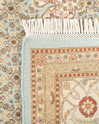 Traditional Mogul Light Blue Wool Area Rug 8' 1" x 10' 5" - Solo Rugs