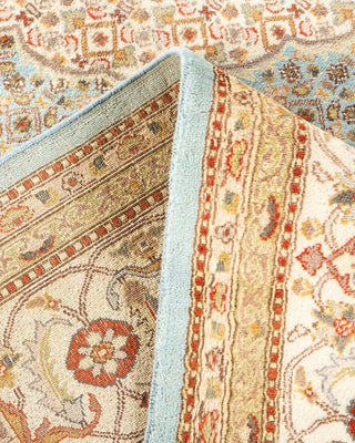 Traditional Mogul Light Blue Wool Area Rug 8' 1" x 10' 5" - Solo Rugs