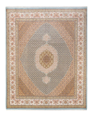 Traditional Mogul Light Blue Wool Area Rug 8' 1" x 10' 3" - Solo Rugs