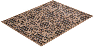 Contemporary Arts & Crafts Beige Wool Area Rug 8' 0" x 10' 4" - Solo Rugs