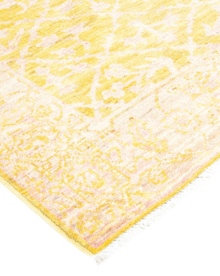 Traditional Oushak Yellow Wool Runner 3' 3" x 9' 10" - Solo Rugs