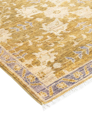 Traditional Oushak Green Wool Runner 3' 3" x 8' 3" - Solo Rugs