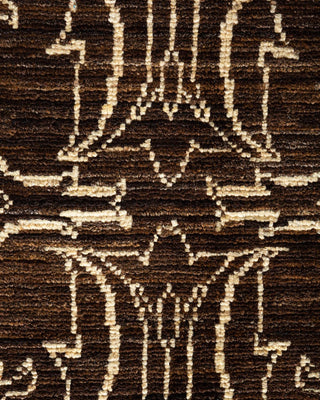 Contemporary Eclectic Brown Wool Area Rug 10' 3" x 13' 9" - Solo Rugs