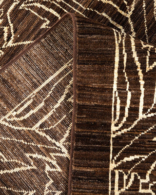 Contemporary Eclectic Brown Wool Area Rug 10' 3" x 13' 9" - Solo Rugs