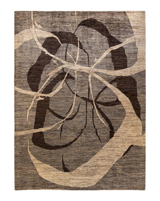 Contemporary Eclectic Beige Wool Area Rug 8' 10" x 11' 10" - Solo Rugs