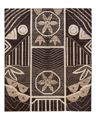 Contemporary Eclectic Brown Wool Area Rug 8' 3" x 10' 0" - Solo Rugs