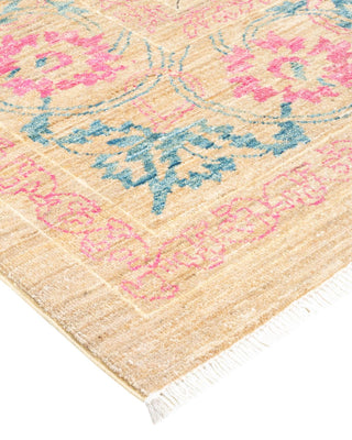 Contemporary Eclectic Ivory Wool Area Rug 9' 2" x 11' 10" - Solo Rugs