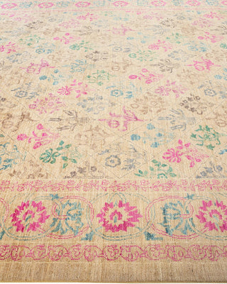 Contemporary Eclectic Ivory Wool Area Rug 9' 2" x 11' 10" - Solo Rugs