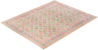 Contemporary Eclectic Ivory Wool Area Rug 9' 2" x 11' 10" - Solo Rugs