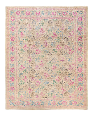 Contemporary Eclectic Ivory Wool Area Rug 9' 2" x 11' 10" - Solo Rugs