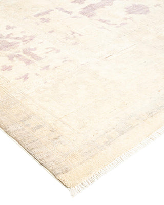 Contemporary Eclectic Ivory Wool Area Rug 8' 2" x 11' 4" - Solo Rugs