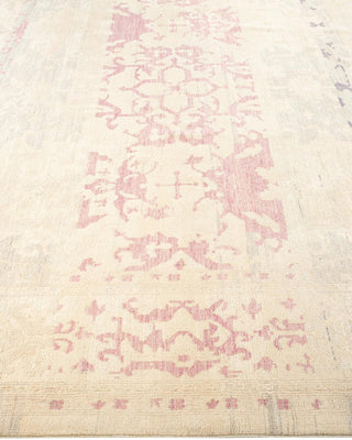 Contemporary Eclectic Ivory Wool Area Rug 8' 2" x 11' 4" - Solo Rugs