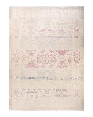 Contemporary Eclectic Ivory Wool Area Rug 8' 2" x 11' 4" - Solo Rugs