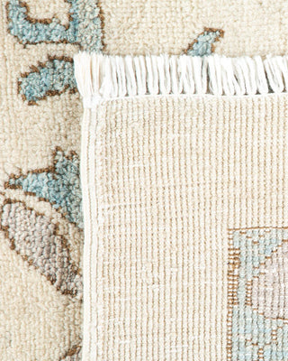 Contemporary Eclectic Ivory Wool Area Rug 4' 1" x 6' 6" - Solo Rugs