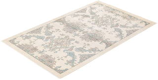 Contemporary Eclectic Ivory Wool Area Rug 4' 1" x 6' 6" - Solo Rugs