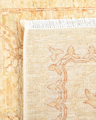 Contemporary Eclectic Ivory Wool Runner 3' 4" x 12' 10" - Solo Rugs