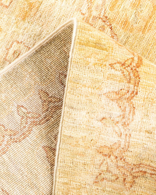 Contemporary Eclectic Ivory Wool Runner 3' 4" x 12' 10" - Solo Rugs