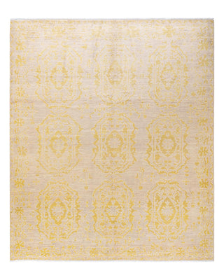 Traditional Oushak Ivory Wool Area Rug 8' 7" x 9' 10" - Solo Rugs