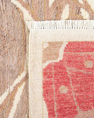 Contemporary Eclectic Ivory Wool Area Rug 6' 1" x 8' 9" - Solo Rugs