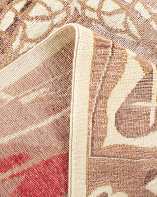 Contemporary Eclectic Ivory Wool Area Rug 6' 1" x 8' 9" - Solo Rugs