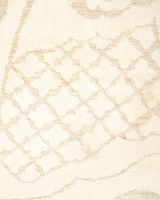 Contemporary Eclectic Ivory Wool Area Rug 5' 10" x 8' 10" - Solo Rugs