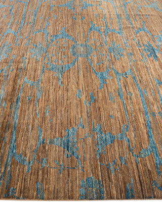 Contemporary Eclectic Brown Wool Area Rug 7' 10" x 9' 9" - Solo Rugs