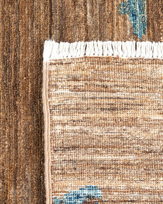 Contemporary Eclectic Brown Wool Area Rug 7' 10" x 9' 9" - Solo Rugs