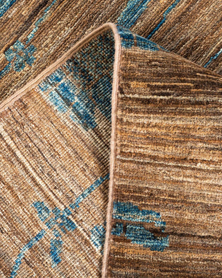 Contemporary Eclectic Brown Wool Area Rug 7' 10" x 9' 9" - Solo Rugs