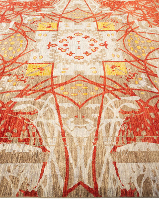 Contemporary Eclectic Gray Wool Area Rug 9' 1" x 11' 9" - Solo Rugs