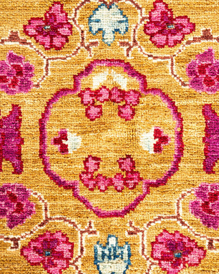 Contemporary Eclectic Yellow Wool Area Rug 6' 0" x 8' 10" - Solo Rugs