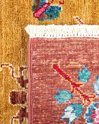 Contemporary Eclectic Yellow Wool Area Rug 6' 0" x 8' 10" - Solo Rugs