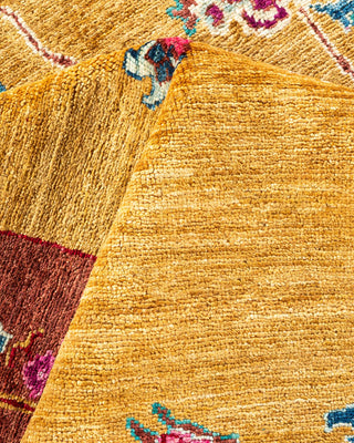 Contemporary Eclectic Yellow Wool Area Rug 6' 0" x 8' 10" - Solo Rugs