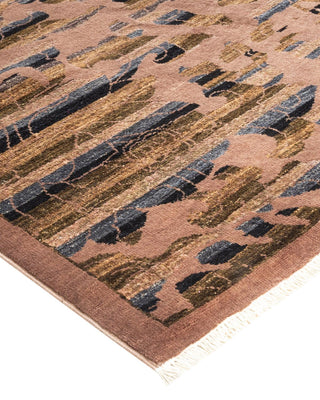 Contemporary Eclectic Beige Wool Area Rug 4' 2" x 6' 1" - Solo Rugs