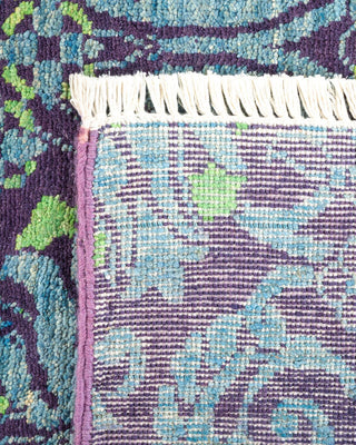 Contemporary Suzani Purple Wool Area Rug 6' 0" x 8' 9" - Solo Rugs