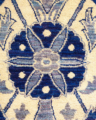 Contemporary Suzani Blue Wool Square Area Rug 6' 3" x 6' 6" - Solo Rugs