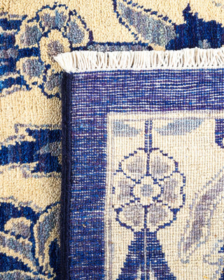 Contemporary Suzani Blue Wool Square Area Rug 6' 3" x 6' 6" - Solo Rugs