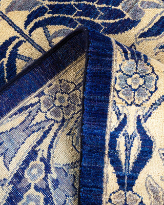 Contemporary Suzani Blue Wool Square Area Rug 6' 3" x 6' 6" - Solo Rugs
